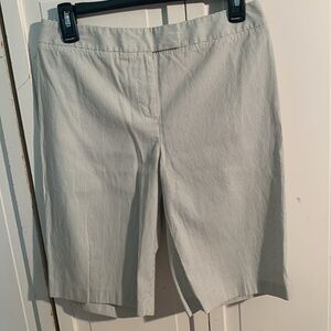 Chico's Brown & Cream Pinstripe Bermuda Shorts EUC